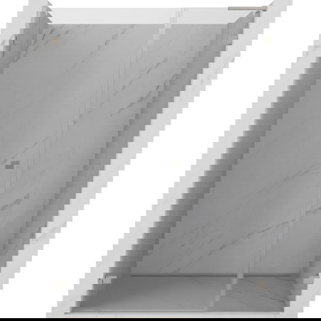 Mexen Lunar-B L levi zaključni tuš vrata 110 cm, prosojna, brušeni nikelj - 832SL-110-050-97-00-L