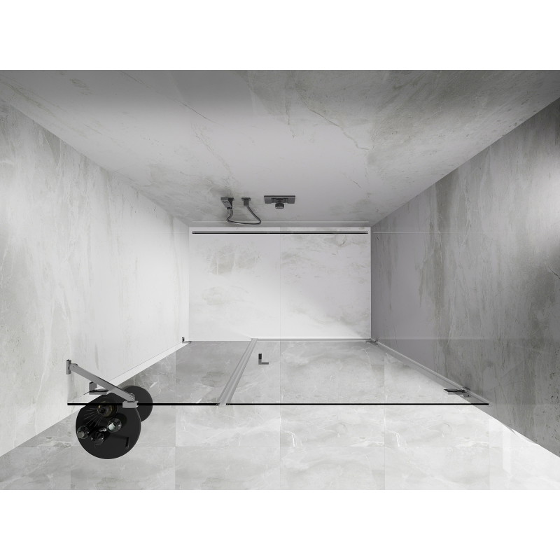 Mexen Lunar-B duššuks parempoolne, avatav, 145 cm, läbipaistev, kroom - 832S-145-050-01-00-P