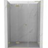 Mexen Lunar-F L drzwi prysznicowe składane lewe 115 cm, transparent, złote szczotkowane - 836SL-115-050-55-00-L