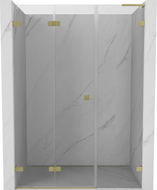 Mexen Lunar-F L kokkupandavad dušiuksed vasakule 150 cm, läbipaistev, kuldne harjatud - 836SL-150-050-55-00-L