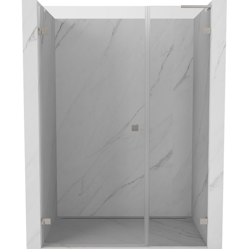 Mexen Lunar-B L douchedeur draaiend naar links 145 cm, transparant, geborsteld nikkel - 832SL-145-050-97-00-L