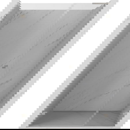Mexen Lunar-B L douchedeur draaiend naar links 145 cm, transparant, geborsteld nikkel - 832SL-145-050-97-00-L