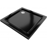 Mexen Flat brodzik kwadratowy slim 100 x 100 cm, czarny, syfon chrom - 40701010