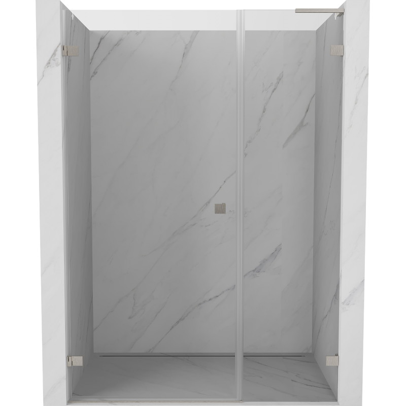 Mexen Lunar-B L drzwi prysznicowe uchylne lewe 150 cm, transparent, nikiel szczotkowany - 832SL-150-050-97-00-L