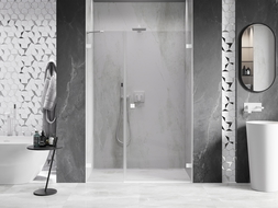 Mexen Lunar-B porte de douche battante droite 110 cm, transparent, blanc - 832S-110-050-20-00-P