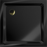 Mexen Flat Duschwanne quadratisch slim 100 x 100 cm, schwarz, Siphon gold- 40701010G