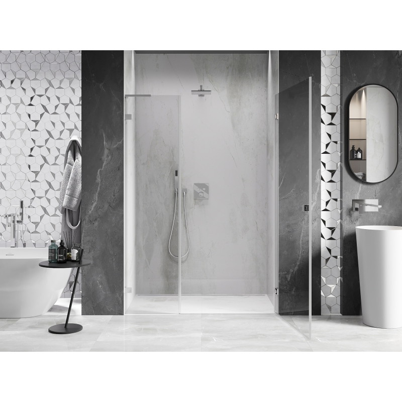 Mexen Lunar-B L duššauks vasak 125 cm, läbipaistev, kroom - 832SL-125-050-01-00-P