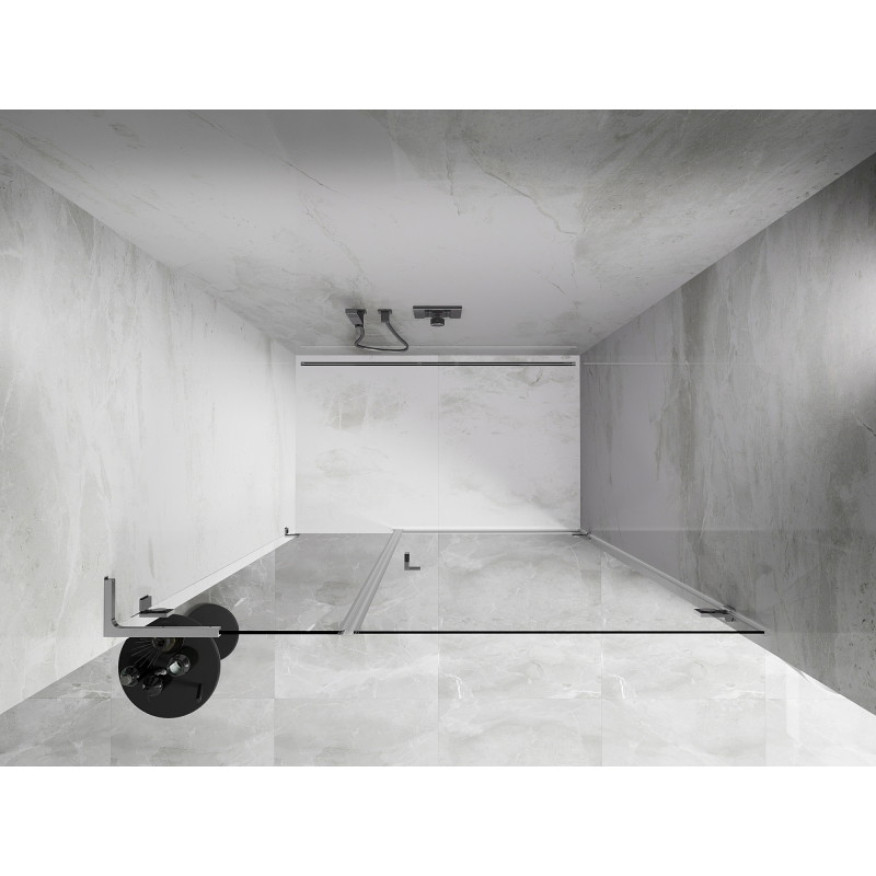 Mexen Lunar-B L duššauks vasak 125 cm, läbipaistev, kroom - 832SL-125-050-01-00-P