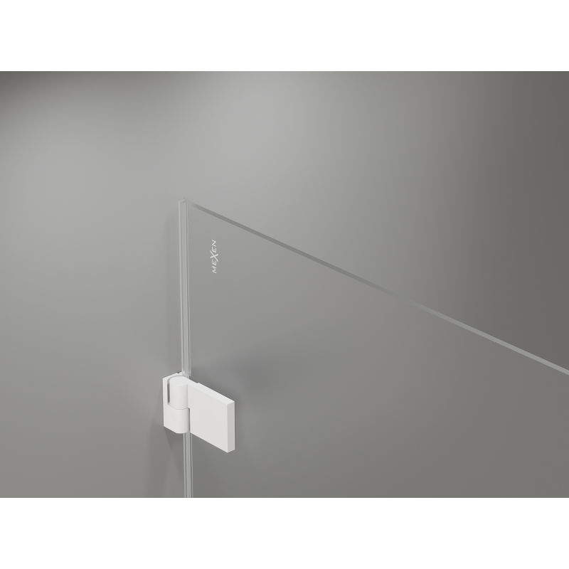 Mexen Lunar-B puerta de ducha abatible derecha 115 cm, transparente, blanco - 832S-115-050-20-00-P