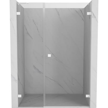 Mexen Lunar-B Duschdrehtür rechts 130 cm, transparent, weiß - 832S-130-050-20-00-P