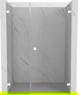 Mexen Lunar-B porta doccia a battente destra 130 cm, trasparente, bianco - 832S-130-050-20-00-P