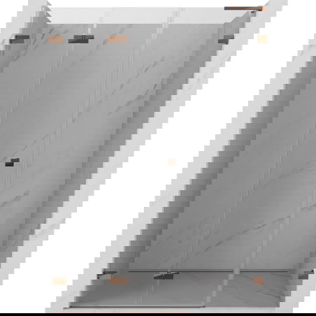 Mexen Lunar-F L opvouwbare douchedeur links 115 cm, transparant, roségoud - 836SL-115-050-60-00-L