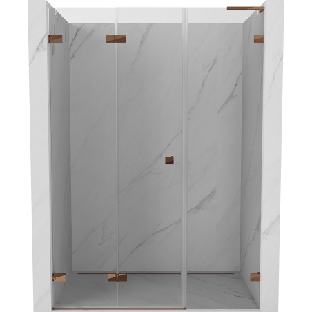 Mexen Lunar-F L volditavad dušiuksed, vasak, 125 cm, läbipaistev, roosa kuld - 836SL-125-050-60-00-L