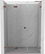 Mexen Lunar-F L drzwi prysznicowe składane lewe 130 cm, transparent, różowe złoto - 836SL-130-050-60-00-L