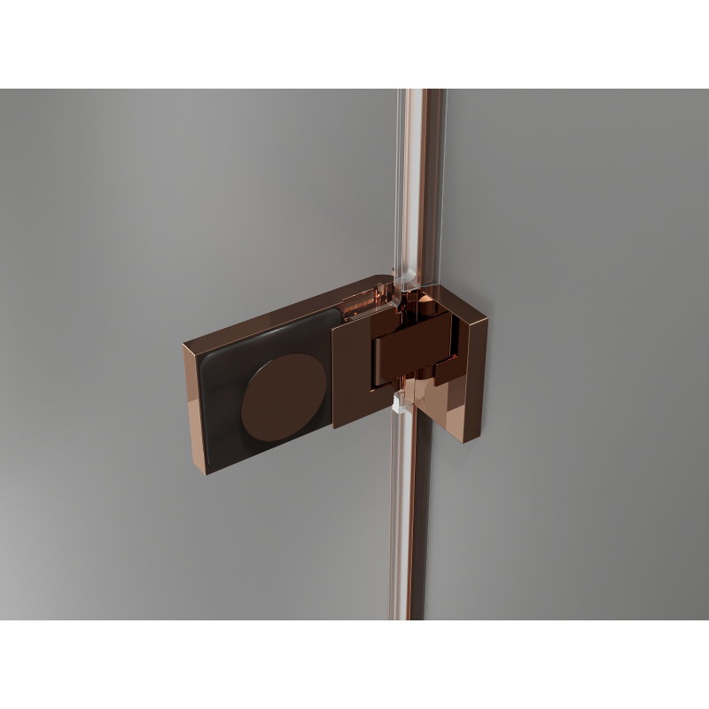 Mexen Lunar-F L διπλωτές πόρτες ντους αριστερές 135 cm, διαφανές, ροζ χρυσό