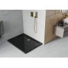 Mexen Flat rectangular slim shower tray 120 x 100 cm, black, gold siphon - 40701012G