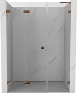 Mexen Lunar-F L sklopiva lijeva tuš vrata 150 cm, prozirna, ružičasto zlato - 836SL-150-050-60-00-L