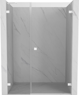 Mexen Lunar-B porta de duche de batente direita 140 cm, transparente, branco - 832S-140-050-20-00-P