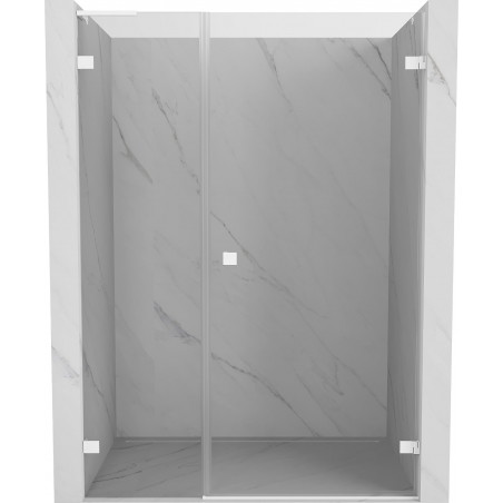 Mexen Lunar-B L dušiuksed avatavad paremale 130 cm, läbipaistev, valge - 832SL-130-050-20-00-P