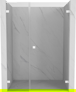 Mexen Lunar-B L Duschabtrennung rechts 130 cm, transparent, weiß - 832SL-130-050-20-00-P