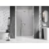 Mexen Lunar-B porte de douche battante droite 150 cm, transparent, blanc - 832S-150-050-20-00-P