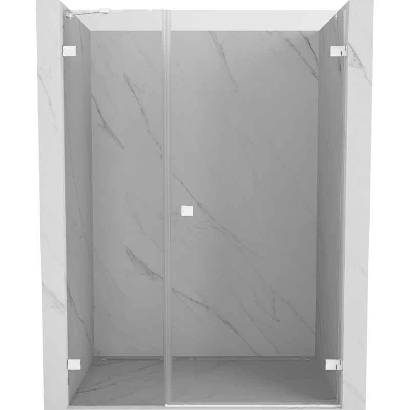 Mexen Lunar-B hinged-dušiuks tiivad parempoolsed 150 cm, läbipaistvad, valge - 832S-150-050-20-00-P