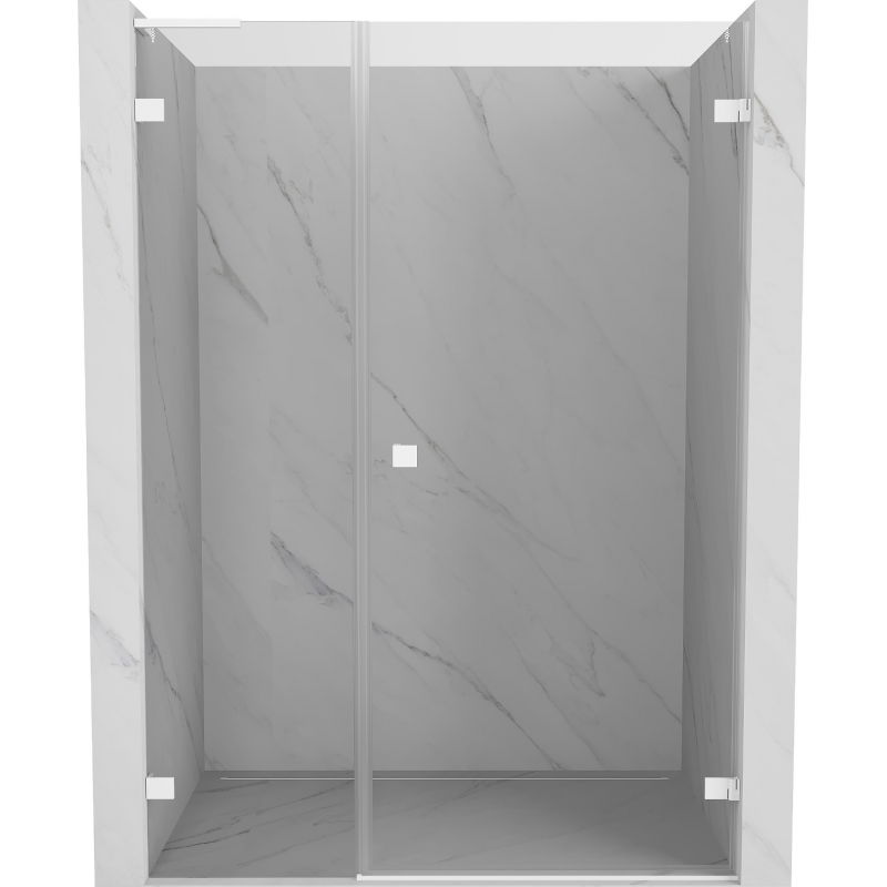 Mexen Lunar-B L Duschdrehtür rechts 140 cm, transparent, weiß - 832SL-140-050-20-00-P