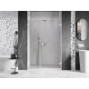 Mexen Lunar-B L Right Swing Shower Door 140 cm, Transparent, White - 832SL-140-050-20-00-P