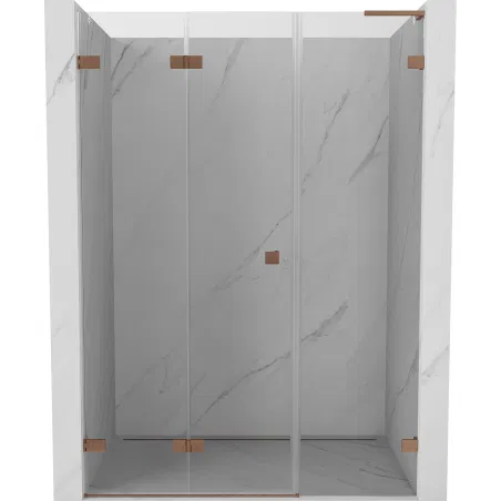 Mexen Lunar-F L folding shower door left 120 cm, transparent, brushed copper - 836SL-120-050-65-00-L