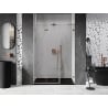 Mexen Lunar-F L 130 cm Folding Shower Door, Left Side, Transparent, Brushed Copper - 836SL-130-050-65-00-L