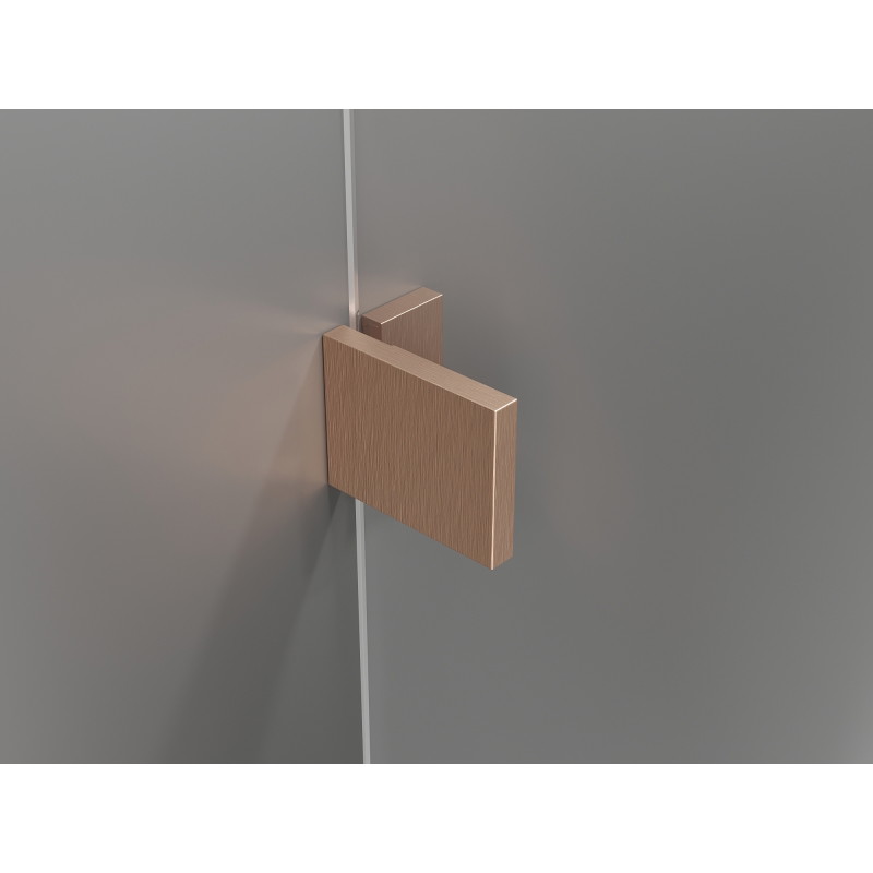 Mexen Lunar-F L voltimata dušiuksi vasak 135 cm, läbipaistev, harjatud vask - 836SL-135-050-65-00-L
