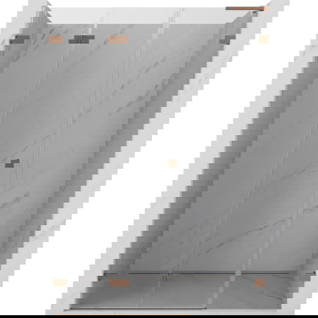 Mexen Lunar-F L folding shower door left 140 cm, transparent, brushed copper - 836SL-140-050-65-00-L