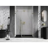Mexen Lunar-B desna zaokretna tuš vrata 130 cm, prozirna, zlatna - 832S-130-050-50-00-P