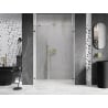Mexen Lunar-B desna zaokretna tuš vrata 130 cm, prozirna, zlatna - 832S-130-050-50-00-P