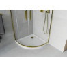 Mexen Rio halbrunde Duschkabine 80 x 80 cm, transparent, gold + Flache Duschwanne, weiß - 863-080-080-50-00-4110G