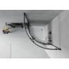 Mexen Rio Semi-Circular Shower Cabin 70 x 70 cm, Black Stripes, Black + Rio Tray, White - 863-070-070-70-20-4710