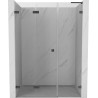 Mexen Lunar-F L volditavad vasakpoolsed dušiuksed 120 cm, läbipaistev, harjatud gun gray - 836SL-120-050-66-00-L