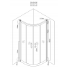 Mexen Rio cabine de douche semi-circulaire 90 x 90 cm, bandes noires, noir + receveur Rio, blanc - 863-090-090-70-20-4710