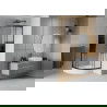 Mexen Rio Duschkabine halbkreisförmig 90 x 90 cm, schwarze Streifen, schwarz + Duschwanne Rio, weiß - 863-090-090-70-20-4710