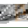 Mexen Rio Duschkabine halbkreisförmig 90 x 90 cm, schwarze Streifen, schwarz + Duschwanne Rio, weiß - 863-090-090-70-20-4710