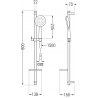 Mexen DQ67 verstelbare douchestangset, chroom - 785674581-00