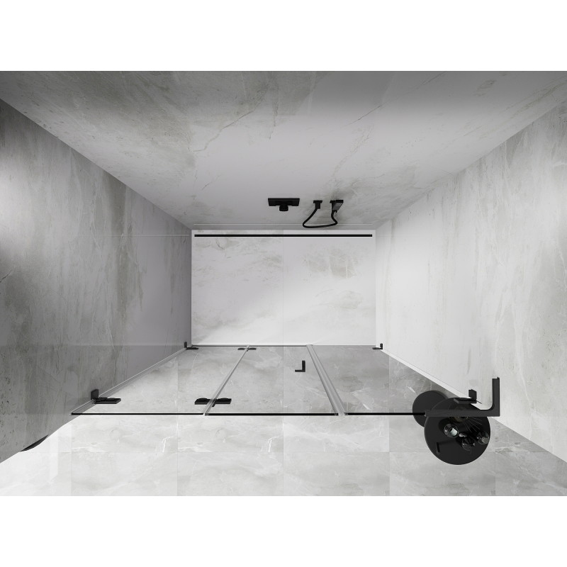 Mexen Lunar-F L drzwi prysznicowe składane lewe 140 cm, transparent, gun gray szczotkowany - 836SL-140-050-66-00-L