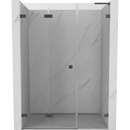 Mexen Lunar-F L kokkupandavad vasakpoolsed dušiuksed 145 cm, läbipaistev, harjatud püssihall - 836SL-145-050-66-00-L