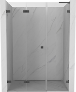 Mexen Lunar-F L kokkupandavad vasakpoolsed dušiuksed 145 cm, läbipaistev, harjatud püssihall - 836SL-145-050-66-00-L