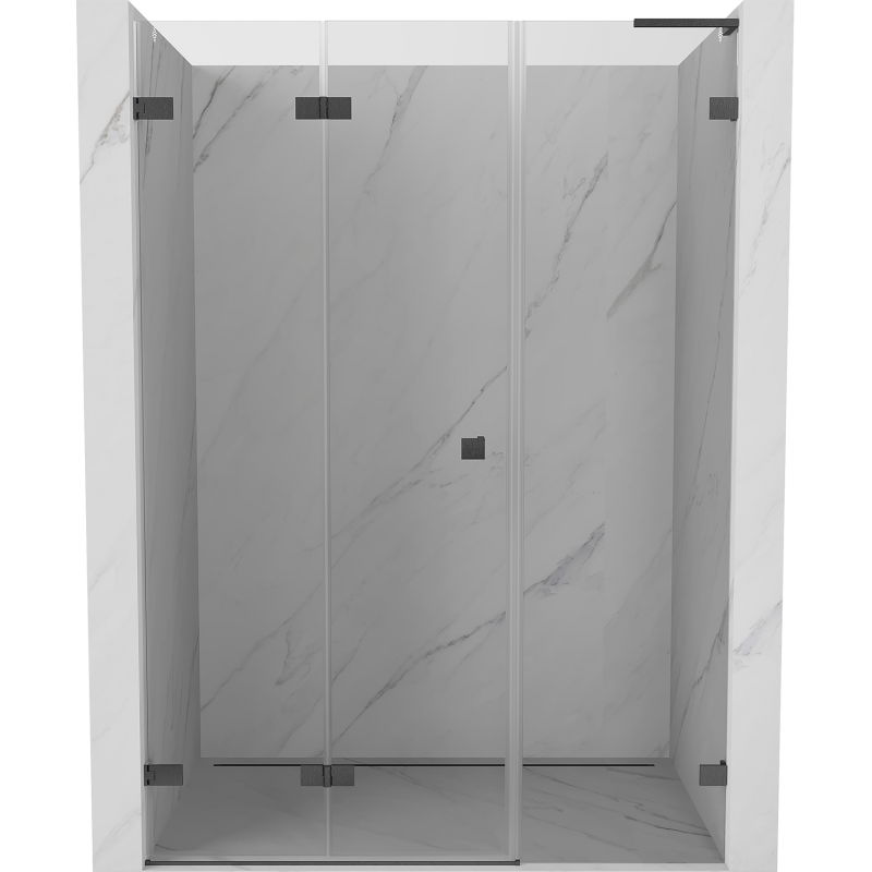 Mexen Lunar-F L Falttür, linke 150 cm, transparent, gebürstet Gun Gray - 836SL-150-050-66-00-L