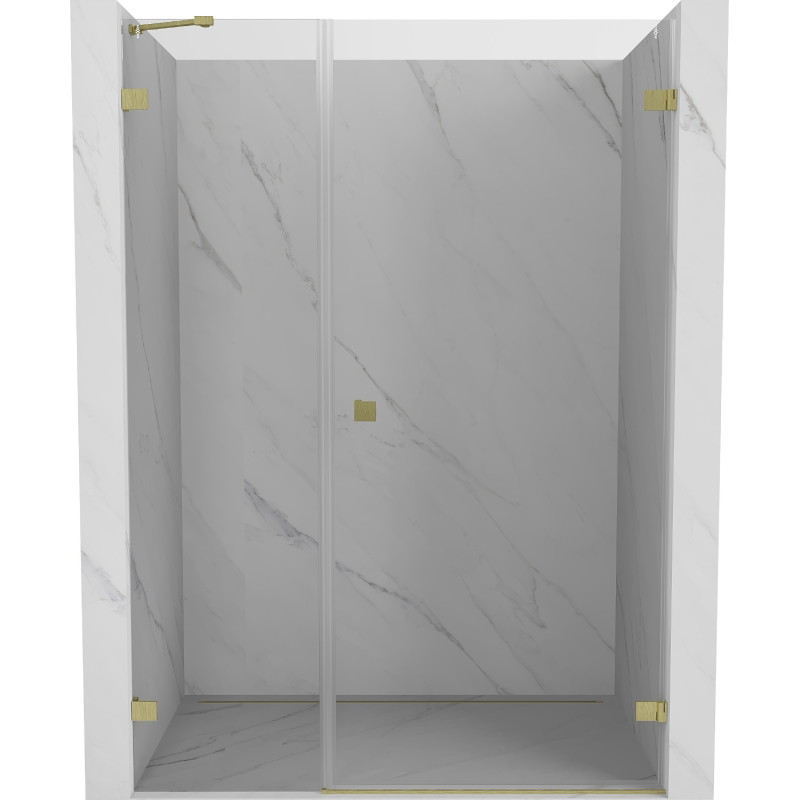 Mexen Lunar-B parema lukuga dušiuks 110 cm, läbipaistev, kuldne harjatud - 832S-110-050-55-00-P