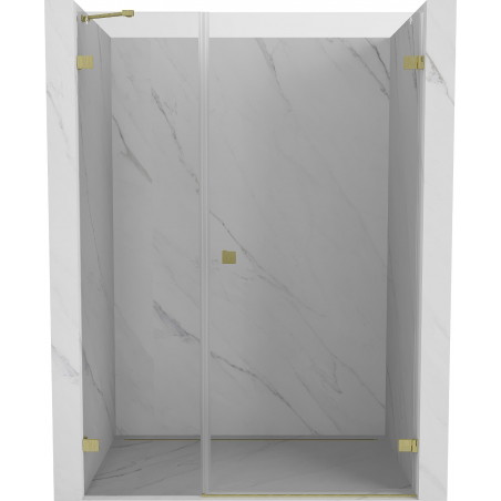 Mexen Lunar-B parema lukuga dušiuks 110 cm, läbipaistev, kuldne harjatud - 832S-110-050-55-00-P