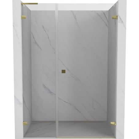 Mexen Lunar-B L Desna zakretna tuš vrata 125 cm, prozirna, zlatna - 832SL-125-050-50-00-P