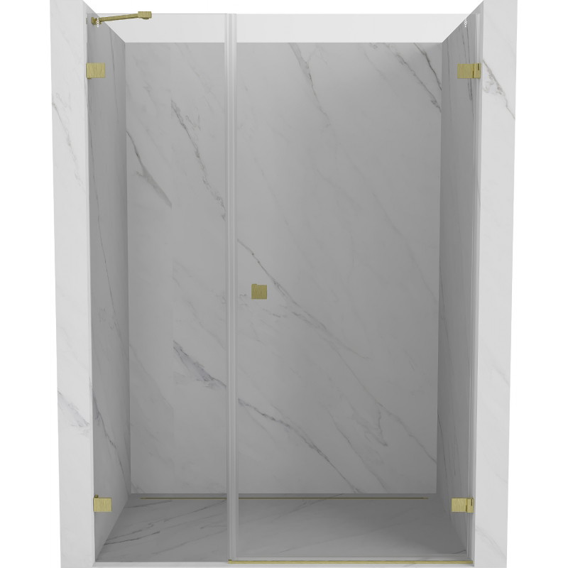 Mexen Lunar-B drzwi prysznicowe uchylne prawe 115 cm, transparent, złote szczotkowane - 832S-115-050-55-00-P