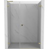 Mexen Lunar-B L dušiukse parempoolne avanev 130 cm, läbipaistev, kuldne - 832SL-130-050-50-00-P